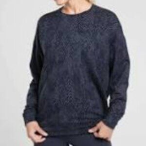Athleta Studio to Street Pullover Sweatshirt Charcoal Heather Sz M Activewear